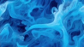 This high-definition, seamless looping stock video features an abstract, dynamic display of deep and bright blue smoke or ink plumes moving gracefully against a dark background. - Powered by Shutterstock - Get 15% off with code: PIKWIZARD15