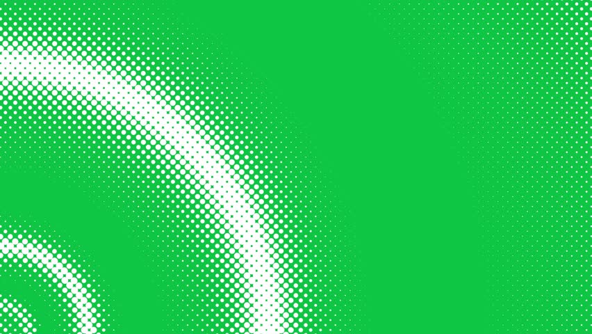 Checkered Halftone Pattern Abstract Background on green screen. Chequered Square Particles Subtle Texture Pop Art Design. Half Tone Contrast Graphic Minimalist Art Wide animation. Round radio waves