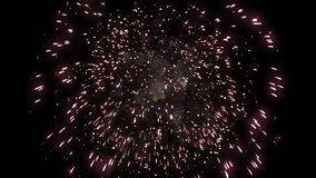 Beautiful colourful Fireworks Shiny Display at Night Loop Background. For 4th of July, festival, Anniversary, Celebration, Party, New Year, Happy Birthday, Wedding, Confetti, Diwali, Christmas. - Powered by Shutterstock - Get 15% off with code: PIKWIZARD15