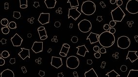 Seamless Geometric Tile Pattern Animation With Gold Outline Circles Squares And Triangles On Black - Powered by Shutterstock - Get 15% off with code: PIKWIZARD15