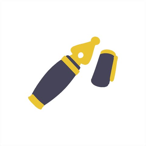 Simple looping animated old fountain pen
