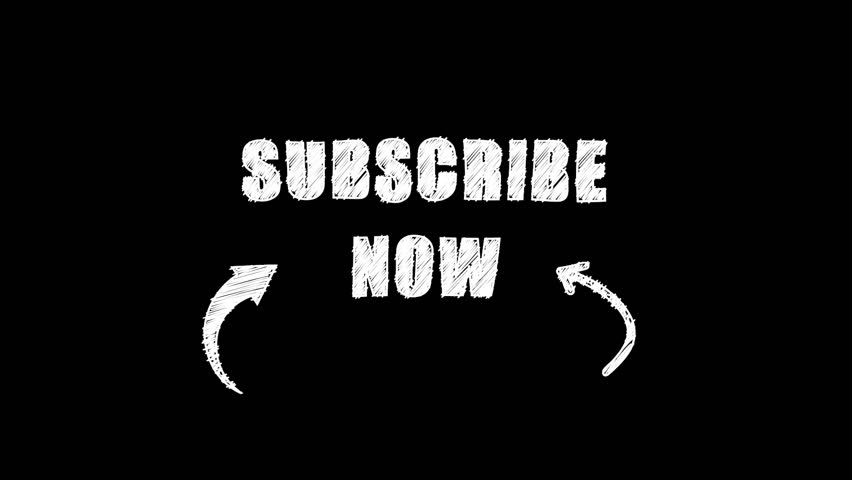 Subscribe Now Doodle Animation, Chalk Style Subscribe Now Animation, Rough Sketch Subscribe Now Text Animation