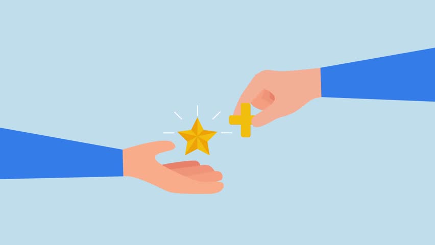 Value added, entrepreneur grasping star value with an additional plus sign included