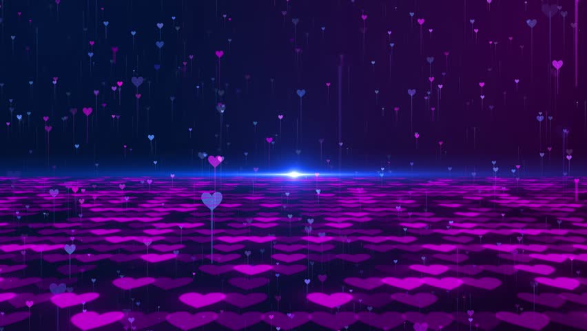 Digital Love Hearts Ascending From Grid With Bright Horizon Abstract Romantic Tech Background, Abstract Digital Love Hearts Rising Animation - Romantic Valentine's Day Tech Background With Glowing - Powered by Shutterstock - Get 15% off with code: PIKWIZARD15