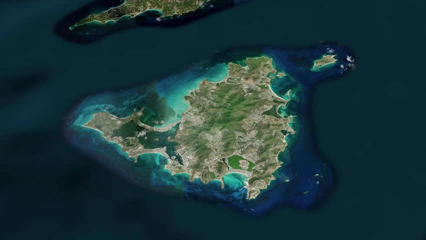 Saint Martin Map Animation Zoom In