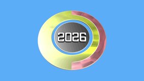 2026 year graphic with circular design represents future planning scheduling and timeline management for business presentations or digital marketing infographics. - Powered by Shutterstock - Get 15% off with code: PIKWIZARD15
