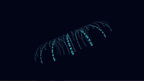 Abstract digital data visualization. Spinning helix tunnel made of binary code (zeros and ones) on a dark background. - Powered by Shutterstock - Get 15% off with code: PIKWIZARD15