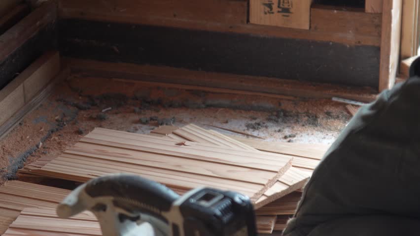 The progress of the interior renovation work on the house.