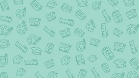 Education doodle with graduation caps, books, rulers, smartphones, and paint palettes for educational and artistic projects, presentations, and designs - Powered by Shutterstock - Get 15% off with code: PIKWIZARD15