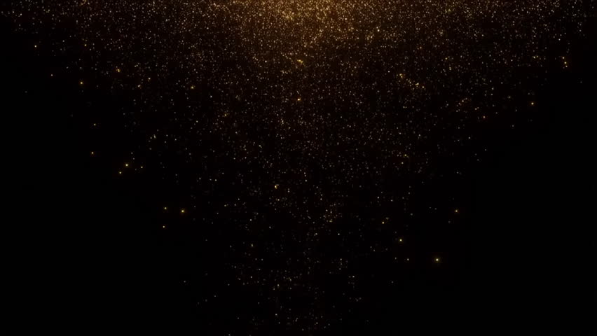 Golden Particles: A captivating display of shimmering golden particles gracefully cascade against a dark backdrop, creating a mesmerizing effect and evoking feelings of wonder and elegance.