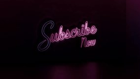Illuminated Call to Action: A vibrant, neon-lit sign spelling Subscribe Now glows invitingly, the luminous words poised to beckon viewers to take action. - Powered by Shutterstock - Get 15% off with code: PIKWIZARD15