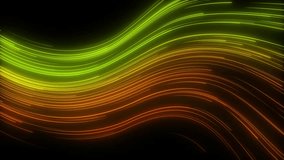 Wavy Neon Green to Orange Light Streaks on a Dark Background with Subtle Particles Keywords: abstract, background, light, streaks, glowing, green, yellow, orange, neon, energy, motion, speed - Powered by Shutterstock - Get 15% off with code: PIKWIZARD15