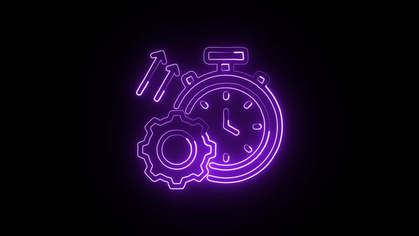 Neon Succession Planning Icon Isolated on Black Background Motion Graphic