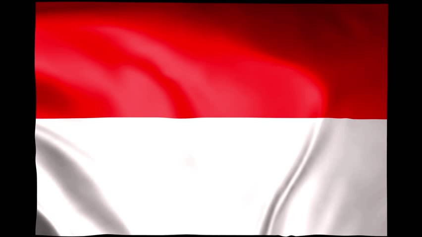 Indonesia flag animation 4k waving gently background