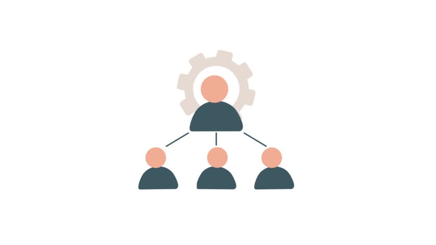 4k Team Management. Business Hierarchy Icon Concept Animation Video