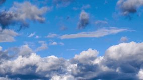 4K Ultra HD Cinematic Blue Sky with Cumulus Clouds Drifting in the Light – Aerial Nature Background - Powered by Shutterstock - Get 15% off with code: PIKWIZARD15