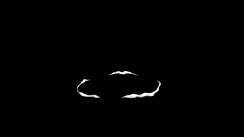 4k video cartoon animation of smoke, dust from a step or moving a dusty surface isolated on transparent alpha channel background