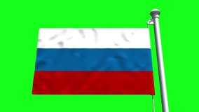 Waving Russian flag on green screen