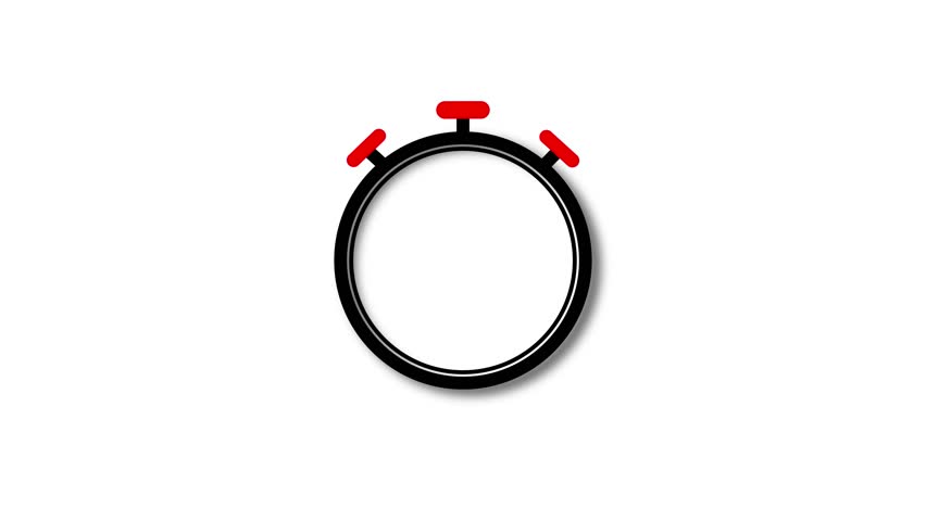 Animation video timer icon with 53 sec. timer 53 minutes countdown icon. motion graphic arrow Clock 53 sec icon, white background 4k video animation.