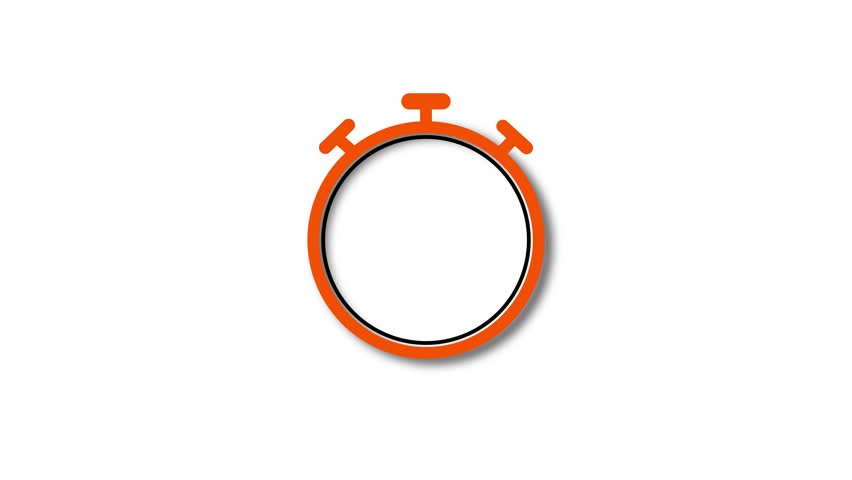 Animation video timer icon with 48 sec. timer 48 minutes countdown icon. motion graphic arrow Clock 48 sec icon, white background 4k video animation.