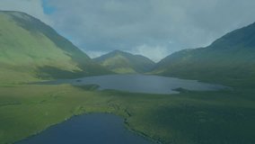 Opening aerial-view valley lake, spawning UI code overlays, animating graphs, globes for analytics. Scenic, analytics, visualization, technological, landscape, data, digital - Powered by Shutterstock - Get 15% off with code: PIKWIZARD15