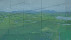 Grid overlay fading in, reticle pulsing, bars rising and network nodes lighting for data scanning. Futuristic, technology, analytics, visualization, digital, innovation, interface - Powered by Shutterstock - Get 15% off with code: PIKWIZARD15