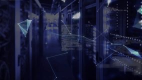 Opening server hall driving nodes linking around sphere morphing rotating globe showing data flows. Technology, data, digital, innovation, futuristic, network, connectivity - Powered by Shutterstock - Get 15% off with code: PIKWIZARD15