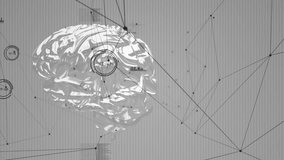 Opening holographic brain scanning hemispheres, rotating and cascading data mapping neural network. Neural, visualization, digital, technology, intelligence, data, innovation - Powered by Shutterstock - Get 15% off with code: PIKWIZARD15