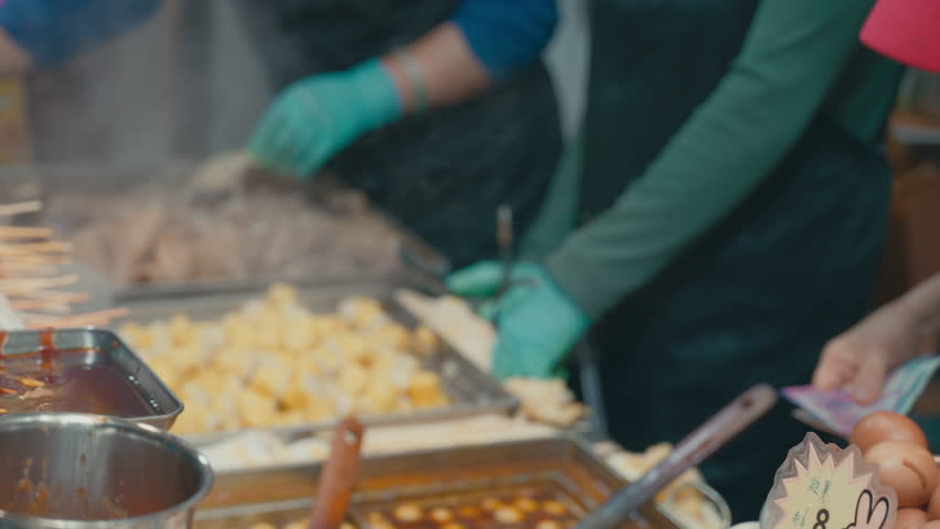 Street food of the Hong Kong at night