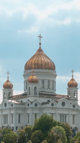 Hyper lapse, Cathedral of Christ the Savior, Moscow, Russia