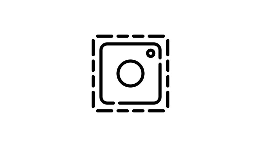 Outlined vintage camera icon design suitable for photography websites, blogs, and social media content. Ideal for retro themes.
