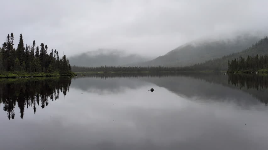 The black lake (le lac noir) in the west area of the Gaspésie national park (Sainte-Anne-des-Monts, Québec, Canada)