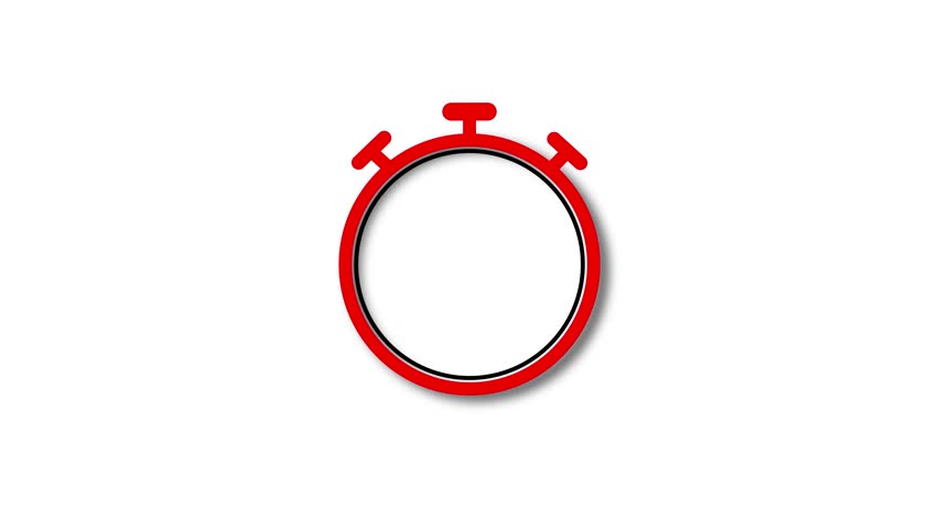Animation video timer icon with 6 sec. timer 6 minutes countdown icon. motion graphic arrow Clock 6 sec icon, white background 4k video animation.