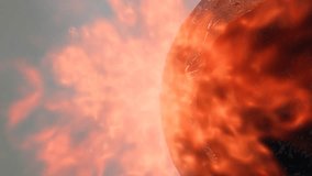 Fiery planet with a dynamic, blazing atmosphere ideal for science fiction, astronomy, or dramatic space exploration content creation - Powered by Shutterstock - Get 15% off with code: PIKWIZARD15