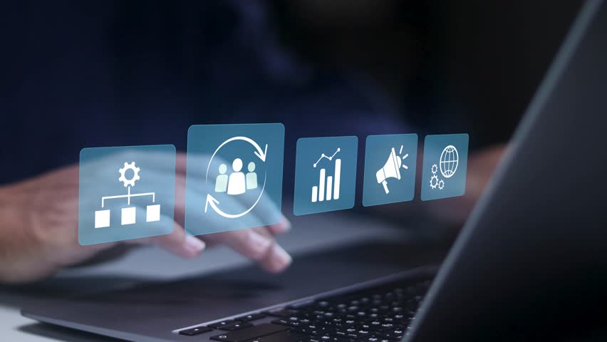 Customer relationship management concept, customer service, data analysis, global connectivity. CRM software for business marketing, and customer management. - Powered by Shutterstock - Get 15% off with code: PIKWIZARD15