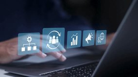 Customer relationship management concept, customer service, data analysis, global connectivity. CRM software for business marketing, and customer management. - Powered by Shutterstock - Get 15% off with code: PIKWIZARD15