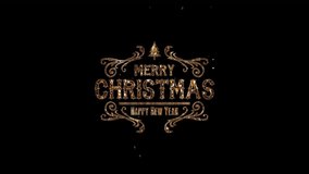 Golden “Merry Christmas and Happy New Year” text animation with elegant shine. Seamless loop and alpha transparent background for luxury holiday videos and festive overlays. - Powered by Shutterstock - Get 15% off with code: PIKWIZARD15