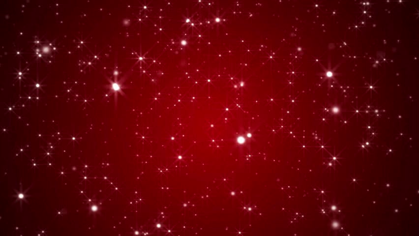 Red backdrop filled with countless, bright, sparkling white stars.
