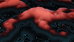 A seamless looping animation of glowing neon contour lines flowing over smooth red terrain, creating a futuristic topographic landscape - Powered by Shutterstock - Get 15% off with code: PIKWIZARD15