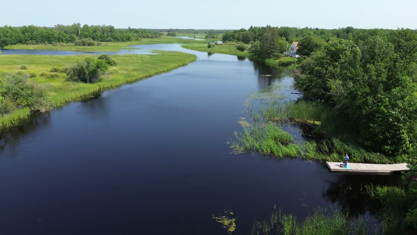 Living on the waterway - Aerial view in Voyageurs National Park, Minnesota