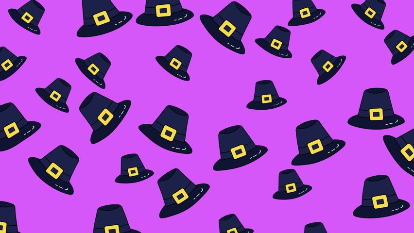 Festive Thanksgiving Background with Pilgrim Hats - A Seasonal Celebration.