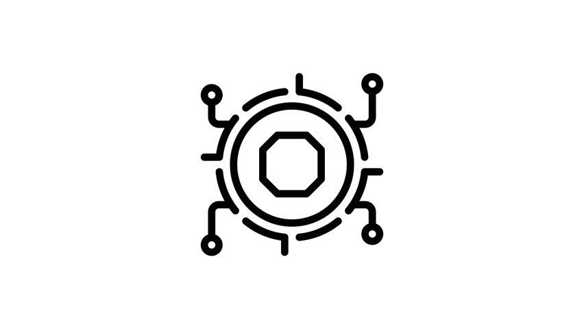 Octagon with a checkmark and circular lines suitable for business presentations, infographics, data analysis, progress tracking, quality assurance designs.
