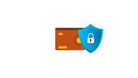 Secure Digital Wallet Protection Animation. Financial Security and E-Wallet Concept with Shield and Padlock. - Powered by Shutterstock - Get 15% off with code: PIKWIZARD15