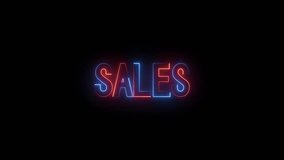 Sale neon text animation 4K video. Business Special Offer Discount background. Retro Sale Neon Design - Powered by Shutterstock - Get 15% off with code: PIKWIZARD15