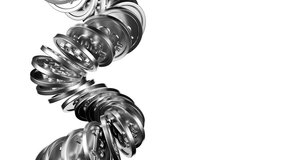 4k seamless loop of a spinning spiral of silver Bitcoin coins. Isolated on a white background. Abstract 3D animation for finance, blockchain, and fintech technology - Powered by Shutterstock - Get 15% off with code: PIKWIZARD15