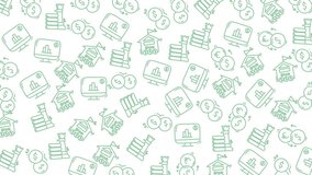 A lively animated pattern of financial and banking icons illustrating economic activities, money flow, and banking symbols for financial projects and investment visualization. - Powered by Shutterstock - Get 15% off with code: PIKWIZARD15