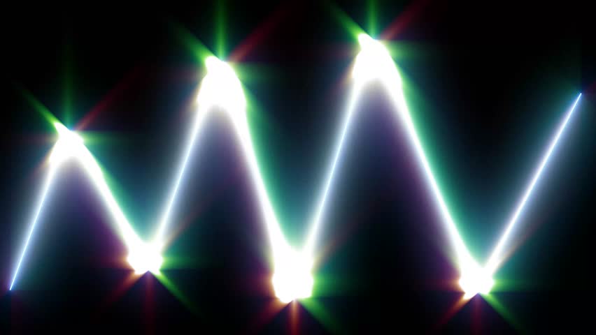 Glowing Neon Zigzag Line with Colorful Star Flares. Abstract VJ Loop Animation. - Powered by Shutterstock - Get 15% off with code: PIKWIZARD15