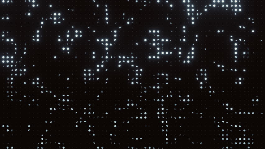 Seamless loop animation of silver lights twinkle on black background for joyful Christmas ambiance. Neon dots scatter on dark backdrop. New Year magical holiday design