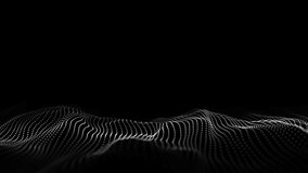 Dark cyberspace in digital background. Abstract technology black wave with motion dots and lines. Connection big data. Futuristic wireframe texture. Analysis a network connection. 3D rendering. - Powered by Shutterstock - Get 15% off with code: PIKWIZARD15