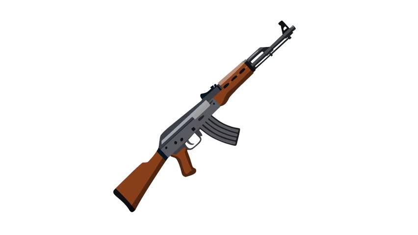 Animated rifle in detailed flat vector illustration, suitable for historical weapon design, military concept, or combat-themed motion graphics.